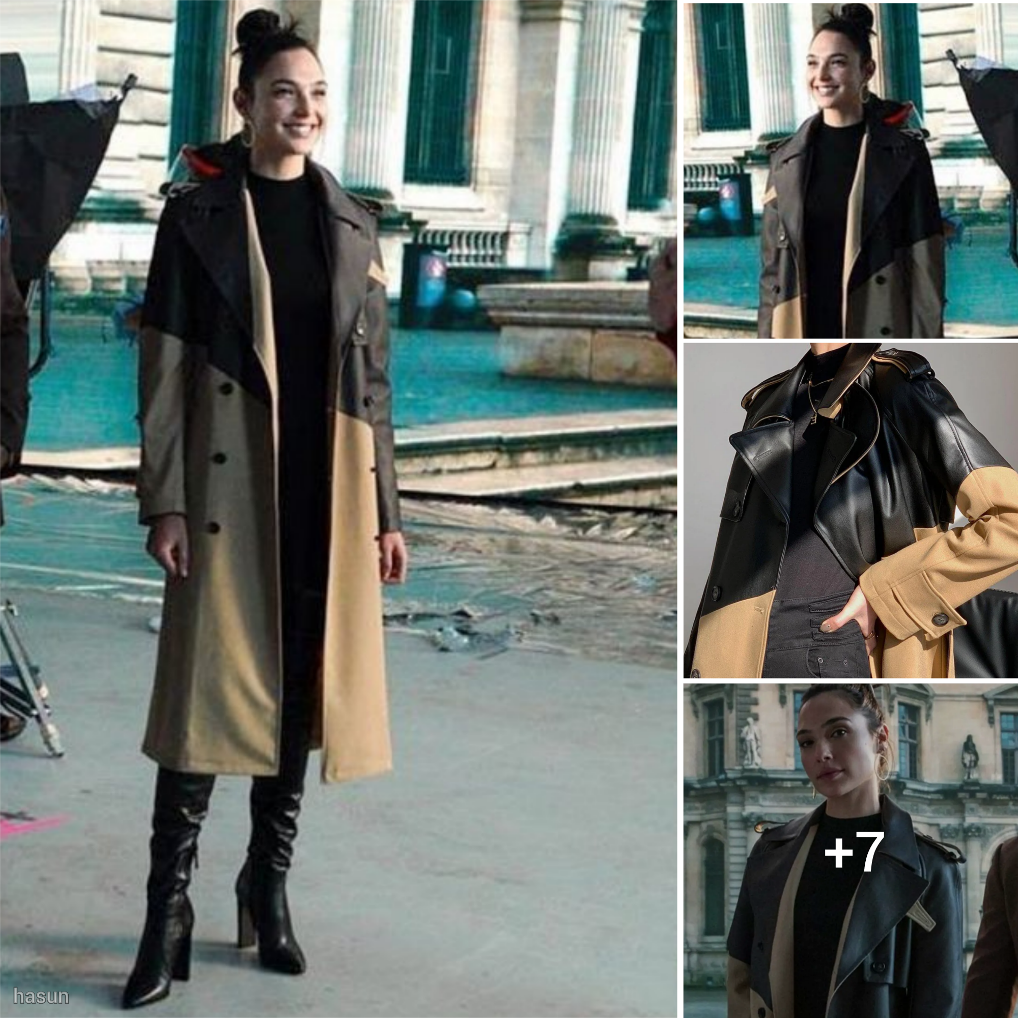 Gal Gadot’s Stylish Statement: Red Notice 2021 Black Brown Wool Trench Coat