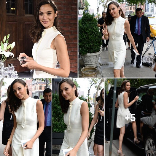 Enchanting in Ivory: Gal Gadot Stuns in a Chic Dress during the Gucci Fragrance Launch ‎