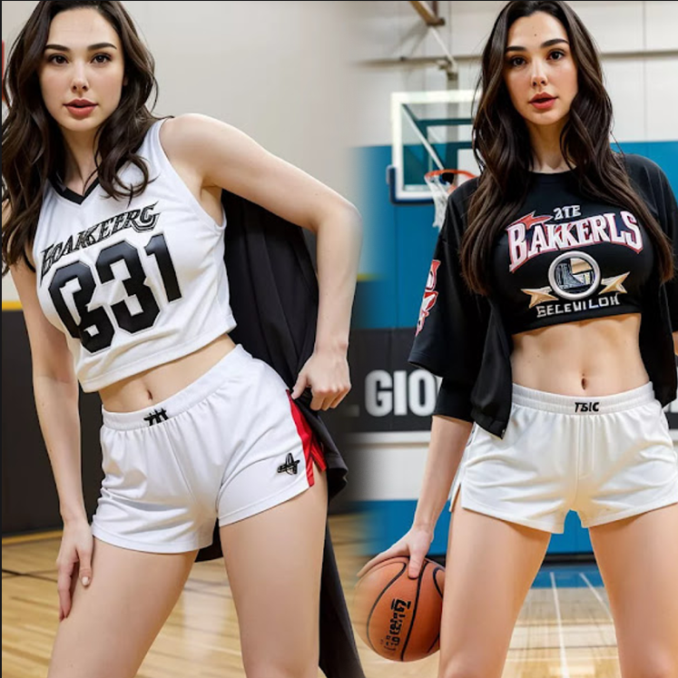 Showcasing Gal Gadot’s Athletic Elegance and Brilliance at the Basketball Arena