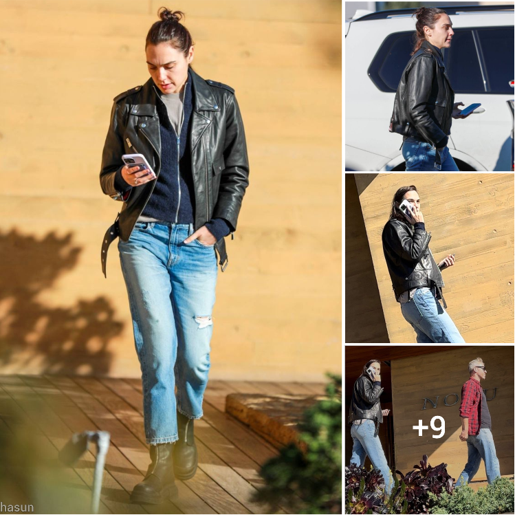 Gal Gadot – In leather jacket with her husband Yaron Varsano