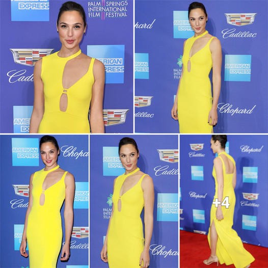 Radiant in Yellow: Gal Gadot Stuns in Cut-Out Gown at Star-Studded Palm Springs Film Festival ‎