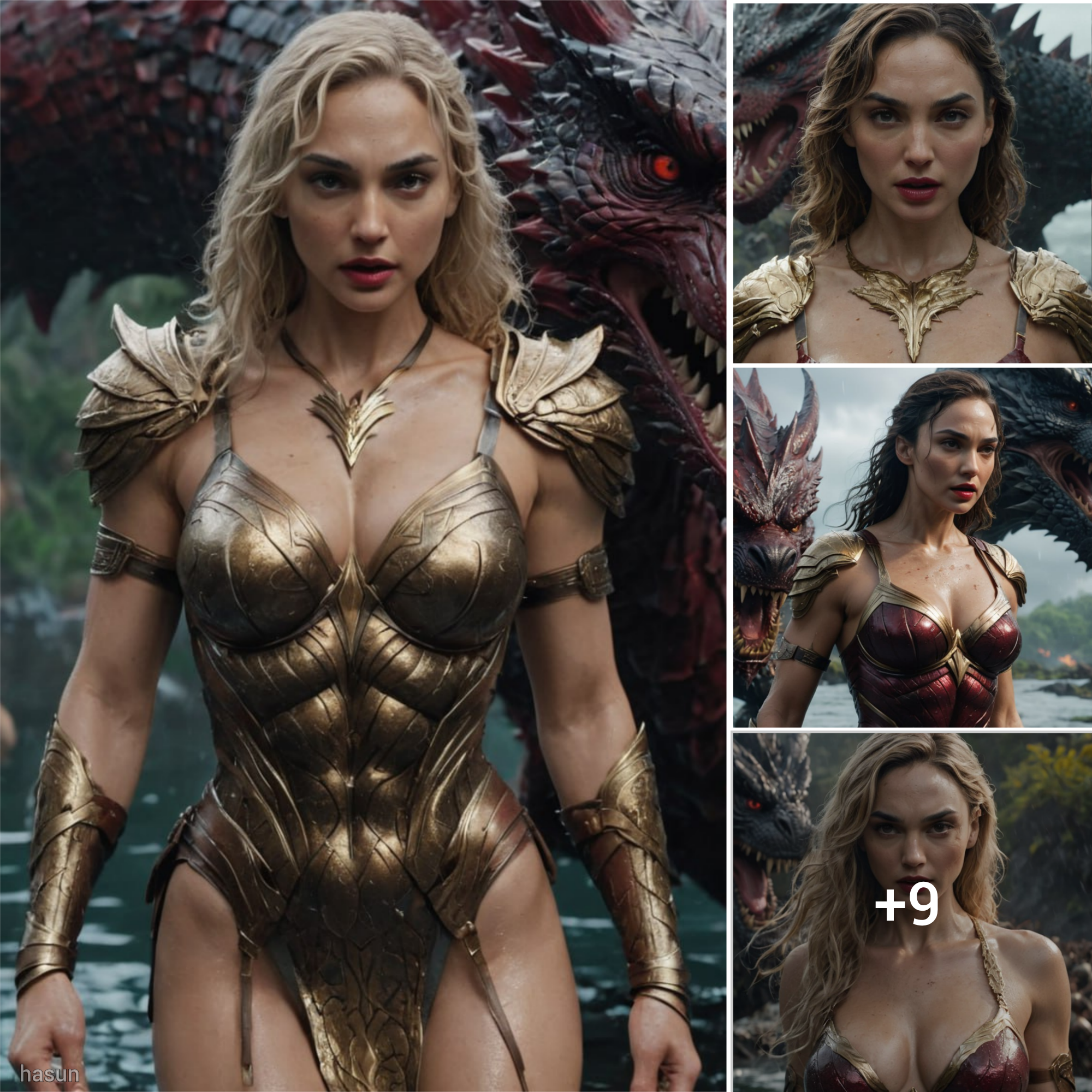 Gal Gadot: Embodying Seaside Warrior Goddess Vibes in Armor