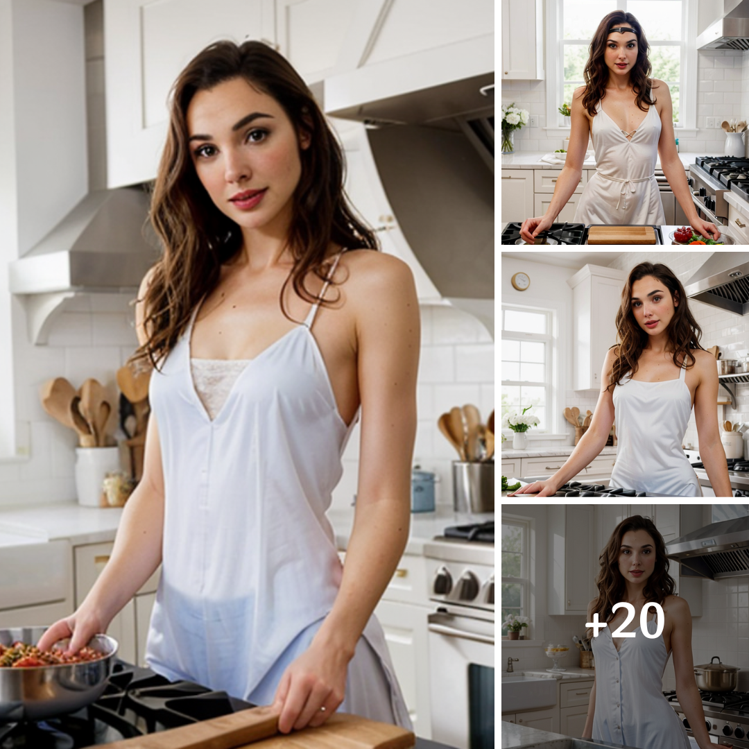 Gal Gadot’s Culinary Charm: A Homely Affair in White Pajamas and Long Curly Hair