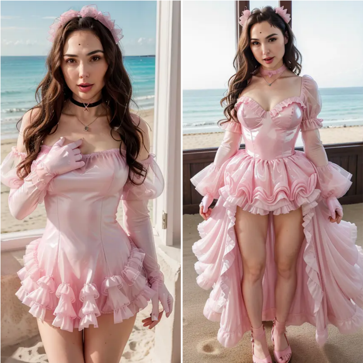 Gal Gadot Radiates Grace in Soft Pink Gown, Basking in Beach Sunlight