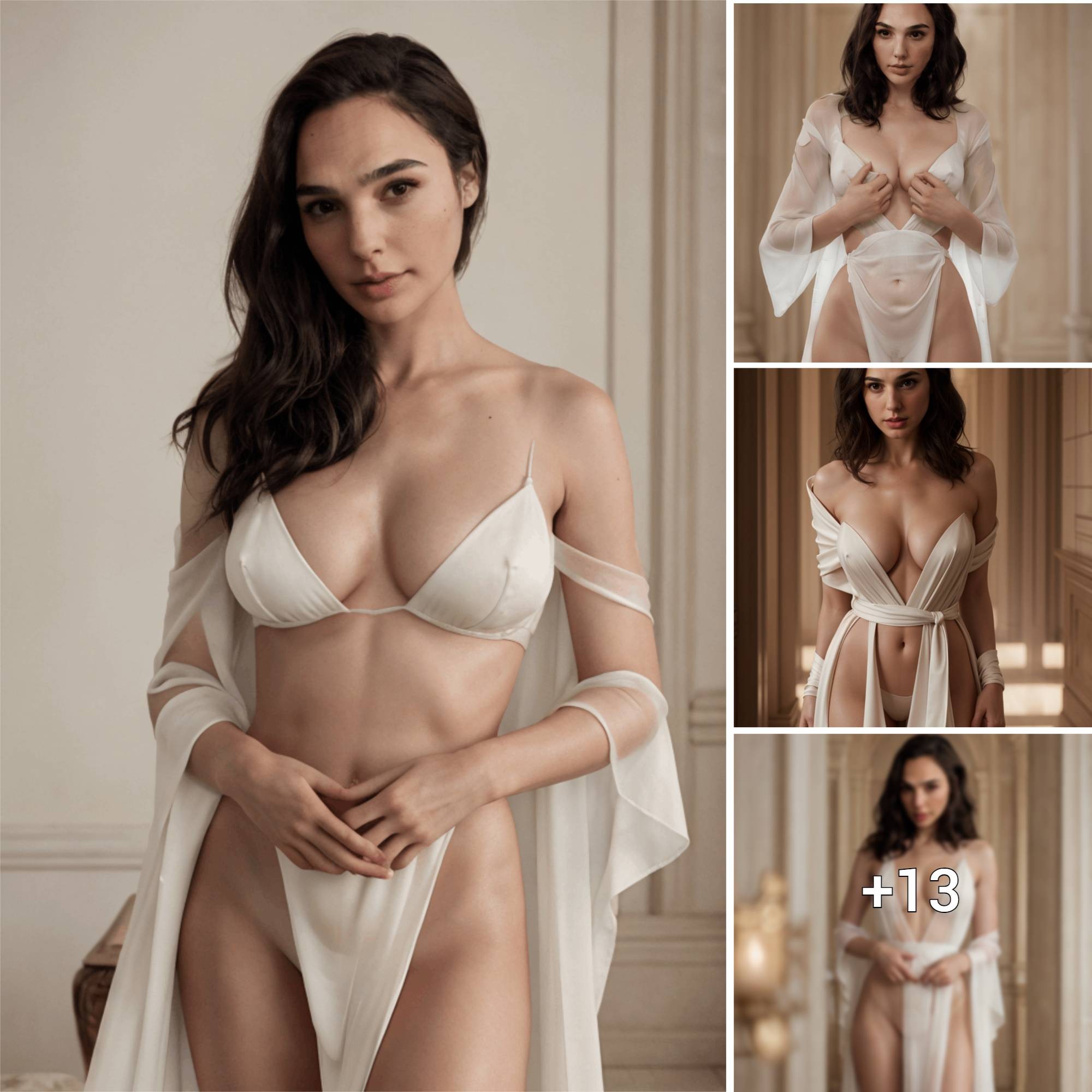 Enchanted by Gal Gadot: Elegantly Mesmerizing in Ethereal Undergarments, Radiating an Irresistible Charm that Captivates Spectators.