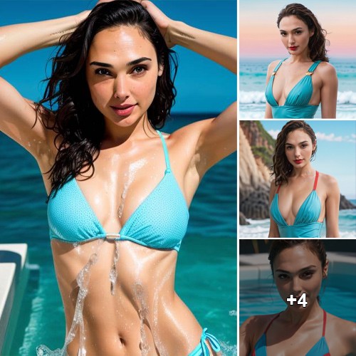 Ocean Bliss: Gal Gadot Radiates in a Blue Bikini by the Shore