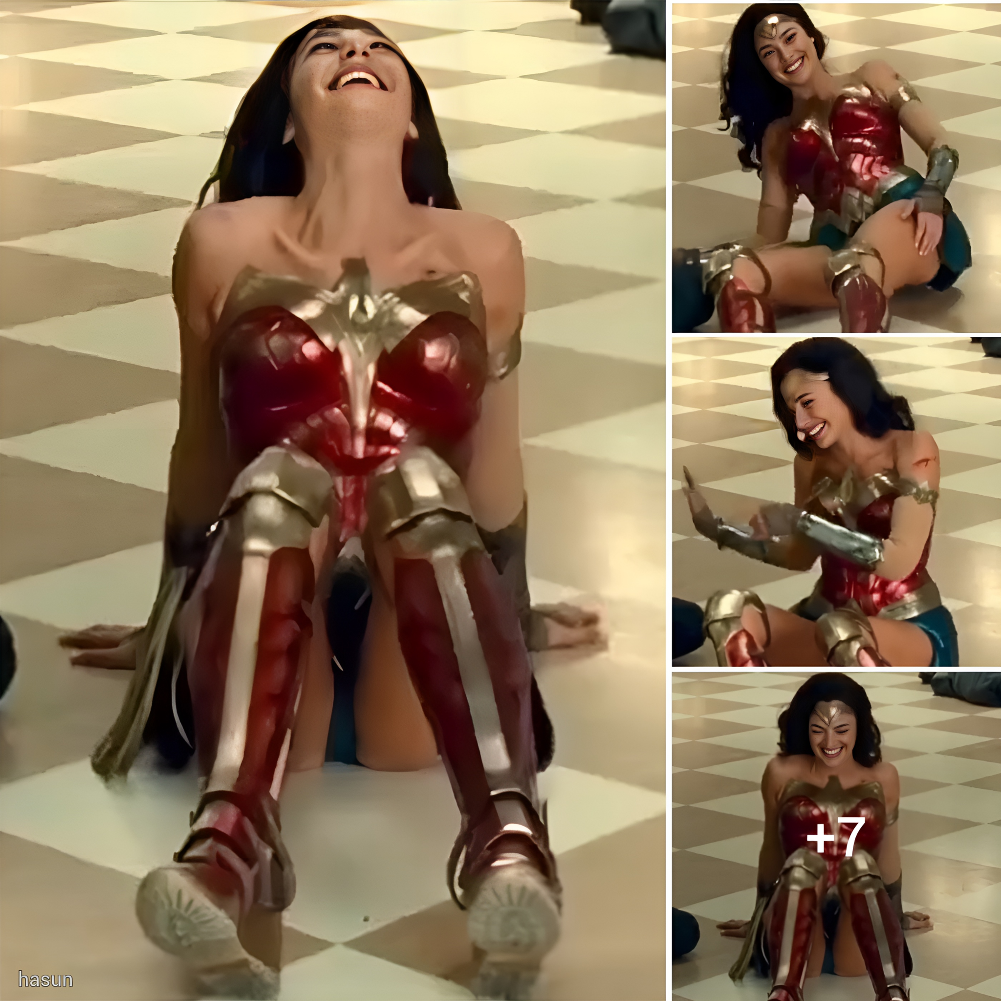 Gal Gadot’s Playful Backstage Moment: A Candid Smile Behind the Scenes of a Knockout Scene