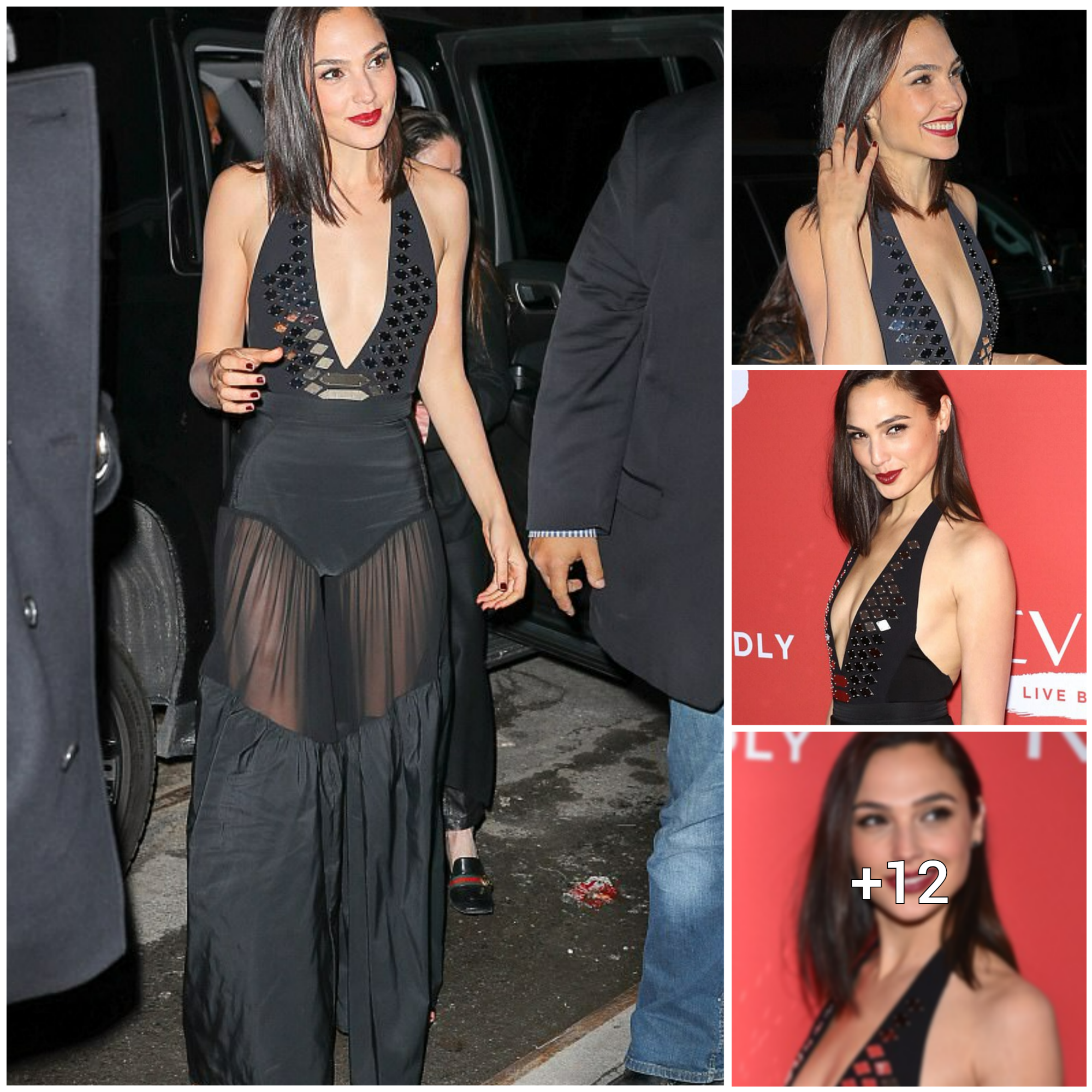 Mesmerized by the Enchanting Beauty of Gal Gadot in a Stunning Sheer-Skirted Black Gown at a NYC Event