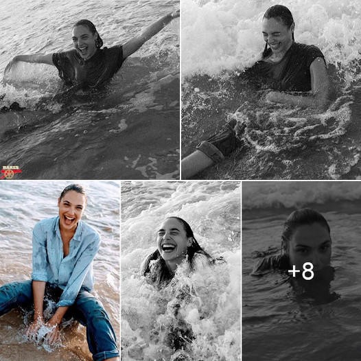 Gal Gadot Seems To Be Returning To Her Childhood And Is Like A Child When She Smiles Happily While Having Fun At The Beach. ‎ ‎