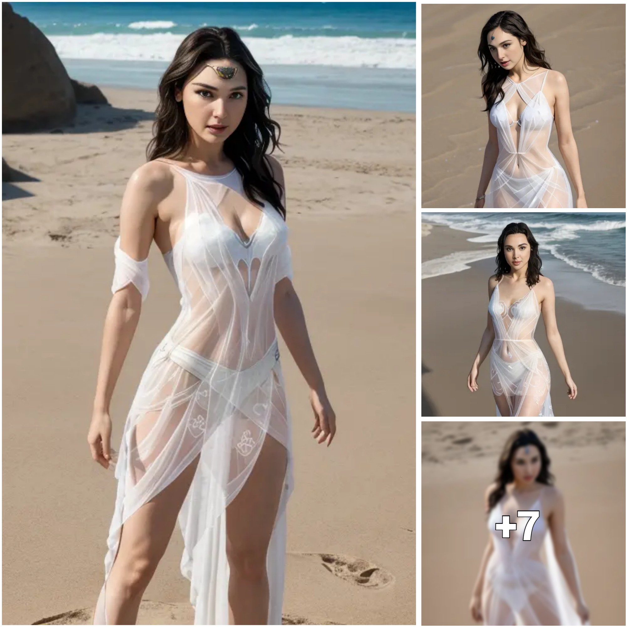 Gal Gadot’s Beachside Stroll Radiates Goddess Vibes in White ‎