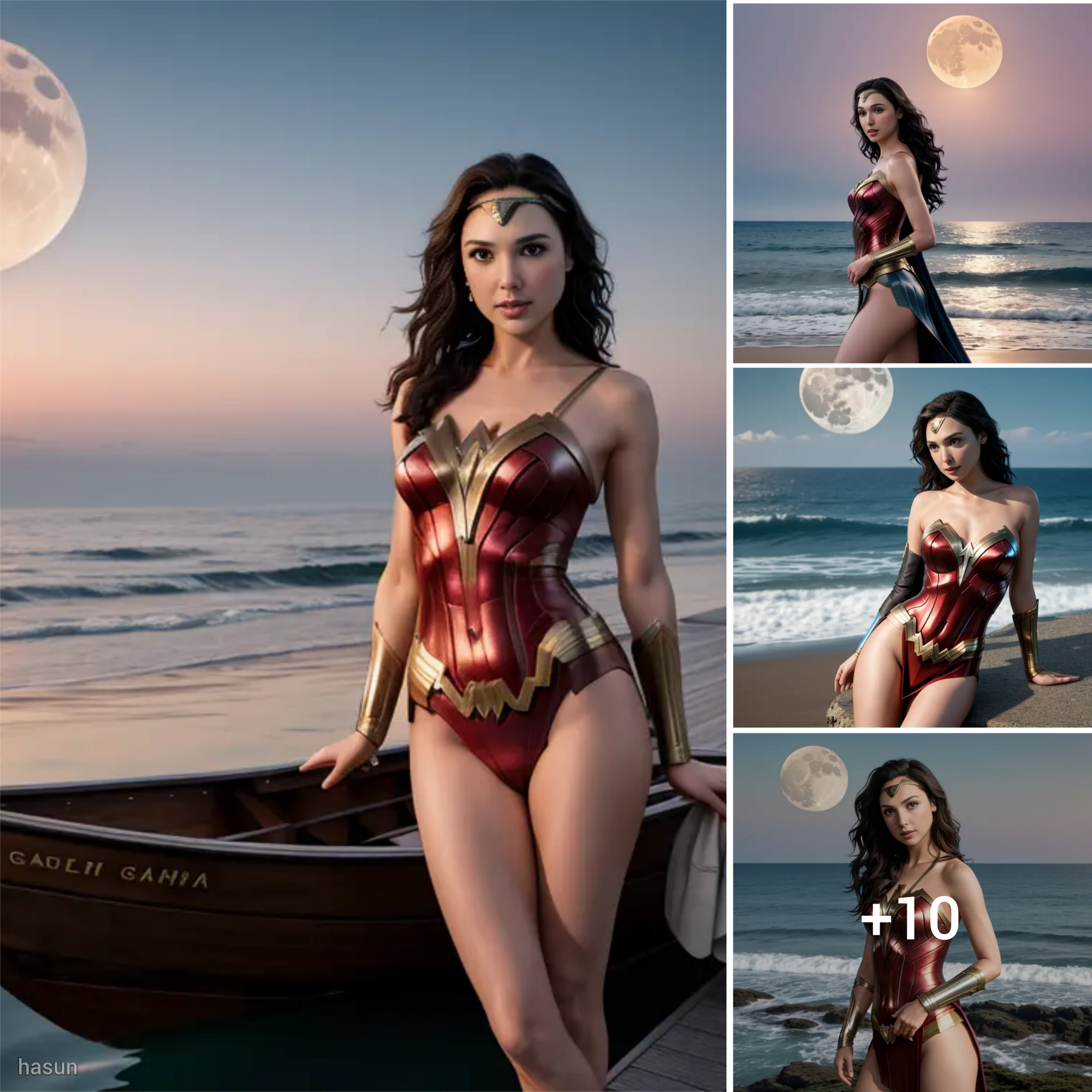 Gal Gadot’s Moonlit Serenity: A Reflective Moment Overlooking the Sea