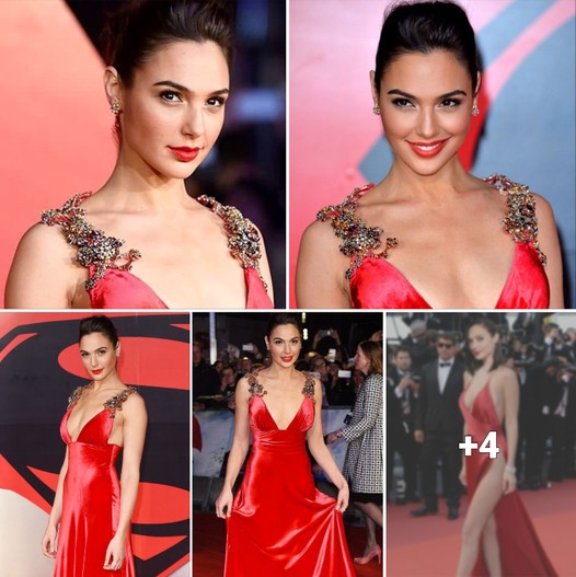 Gal Gadot’s Alluring Charm in a Mesmerizing Deep Neckline Gown ‎