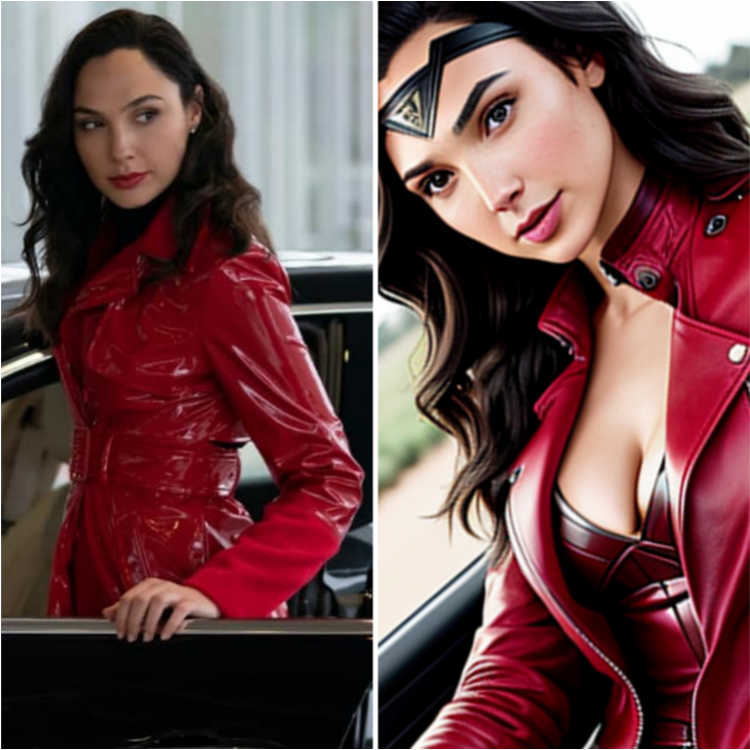 Exploring the Allure of Gal Gadot: Rocking a Bold Red Leather Jacket for a Chic Cruise