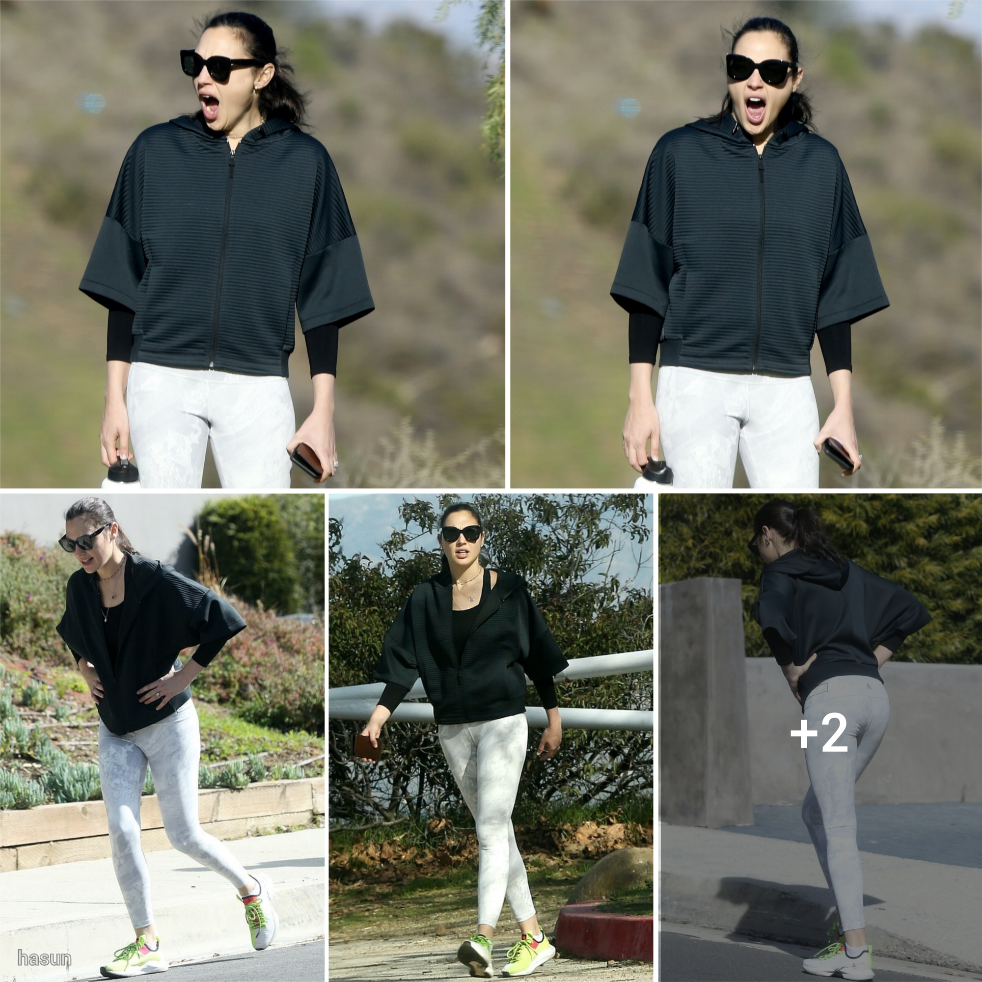 Gal Gadot: The Epitome of Casual Chic in Gray Leggings on LA Stroll with Husband