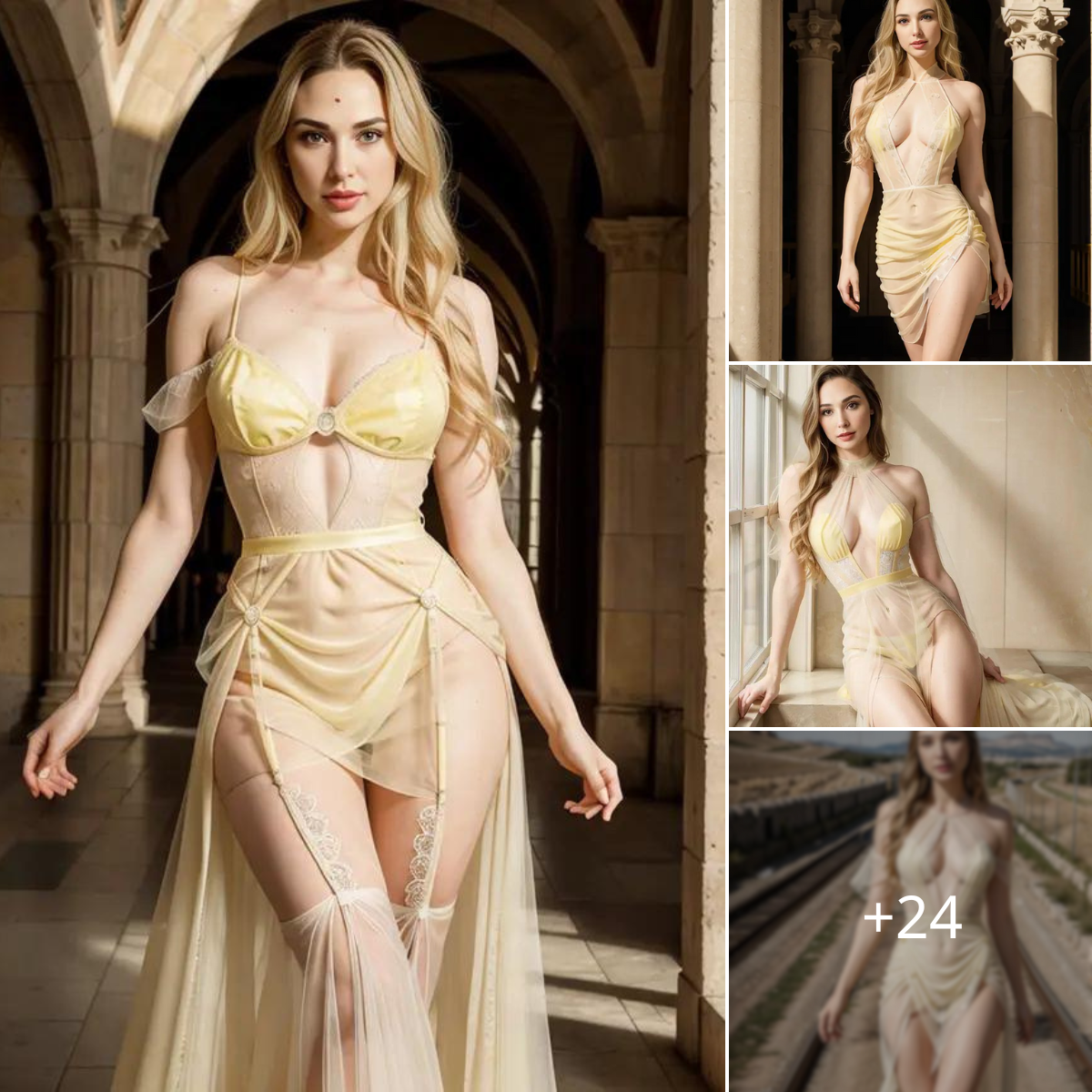 Gal Gadot Exudes Grace in a Radiant Light Yellow Gown” ‎