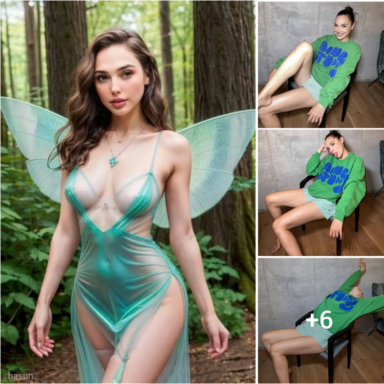 Gal Gadot matches the green outfit, even the AI photo is very beautiful