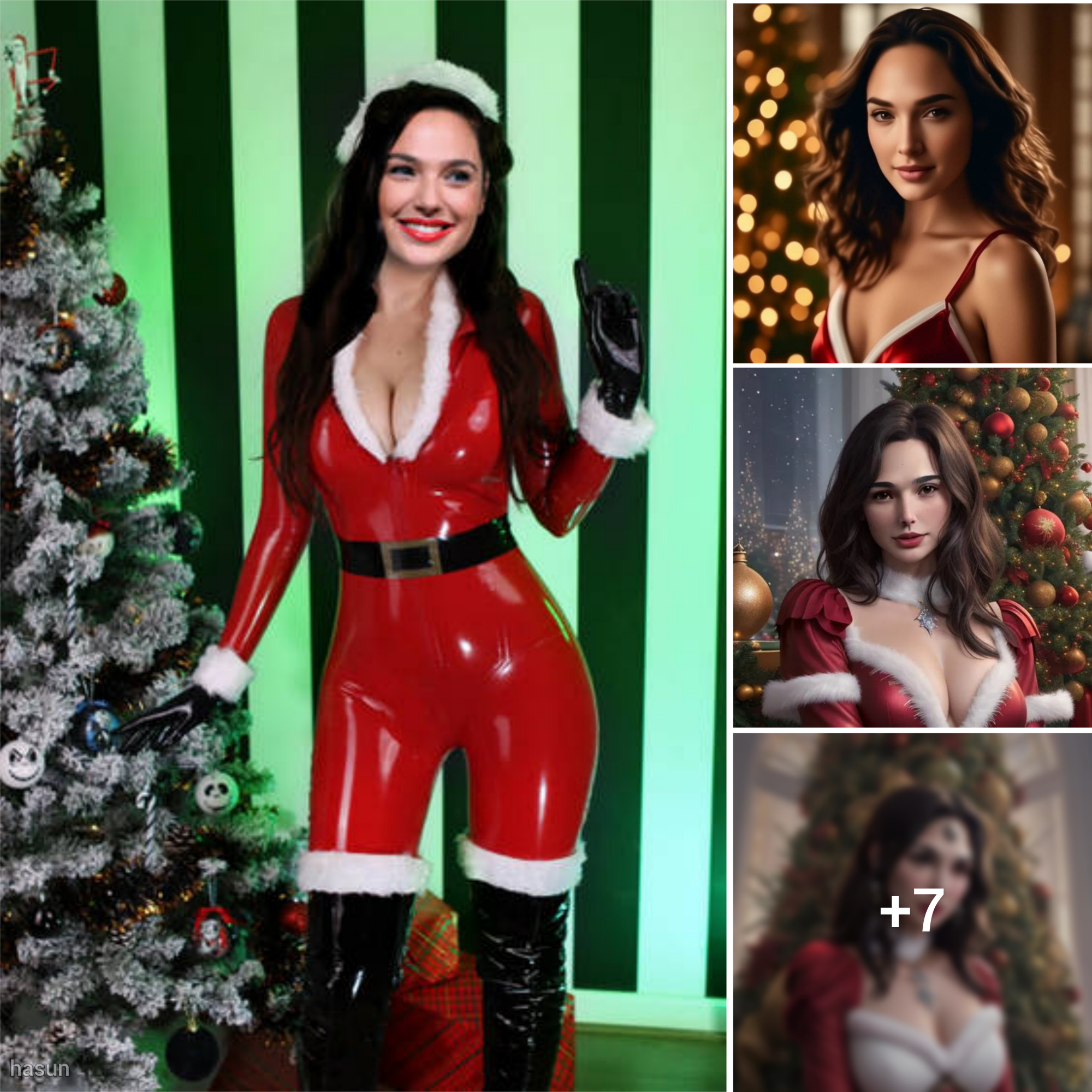 Gal Gadot Radiates Festive Glamour: A Captivating Photoshoot in Red Noel Attire Amidst Sparkling Christmas Splendor! ??