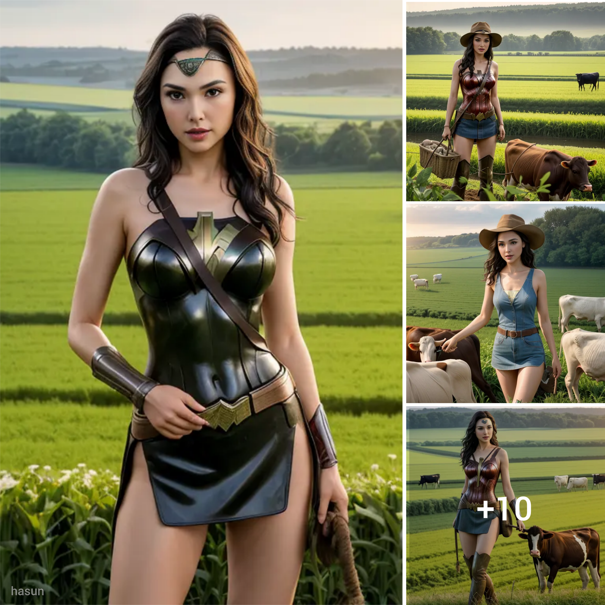 Gal Gadot’s Surprising Transformation: Hollywood Royalty Herding Cows in Idyllic Fields