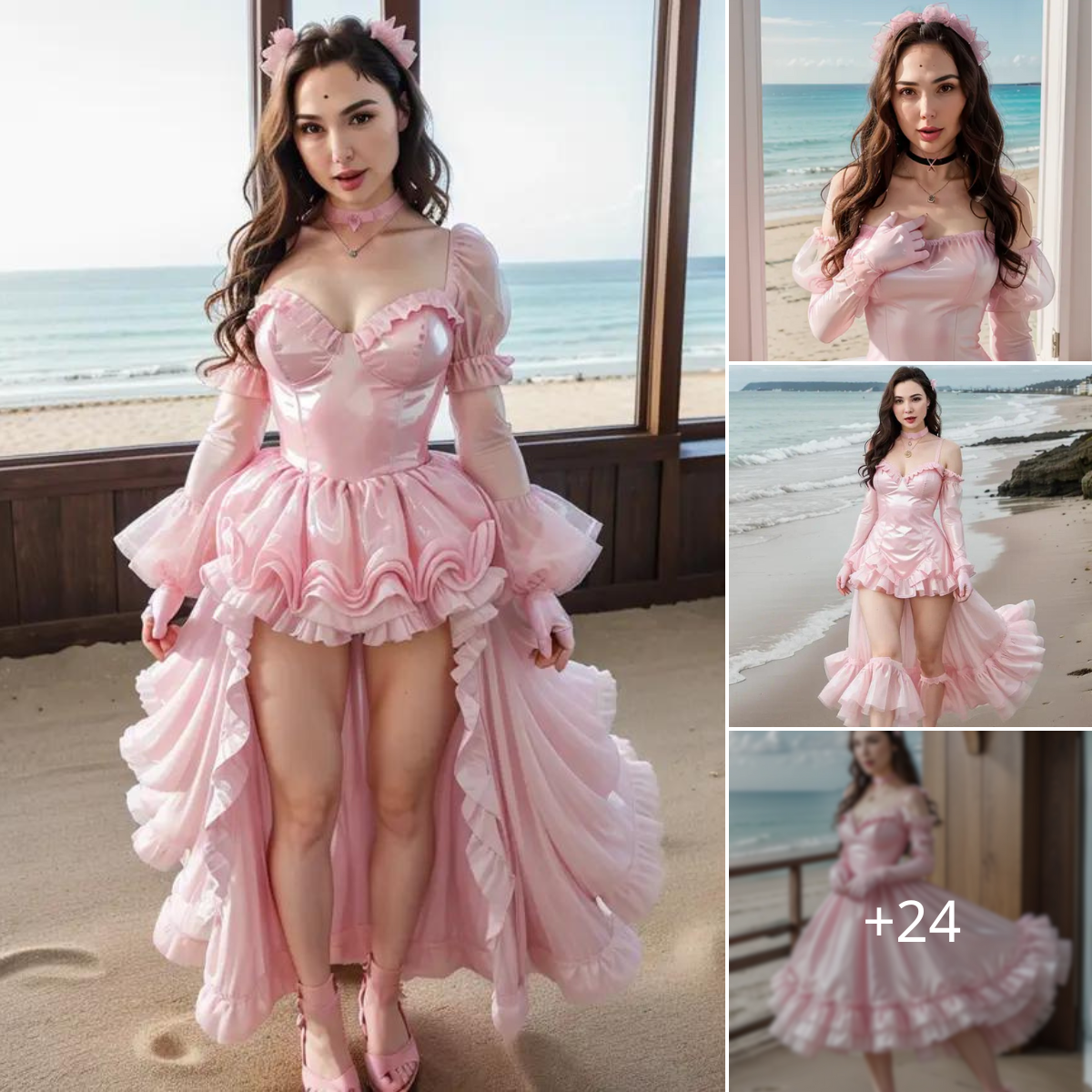 “Gal Gadot Radiates Grace in Soft Pink Gown, Basking in Beach Sunlight” ‎