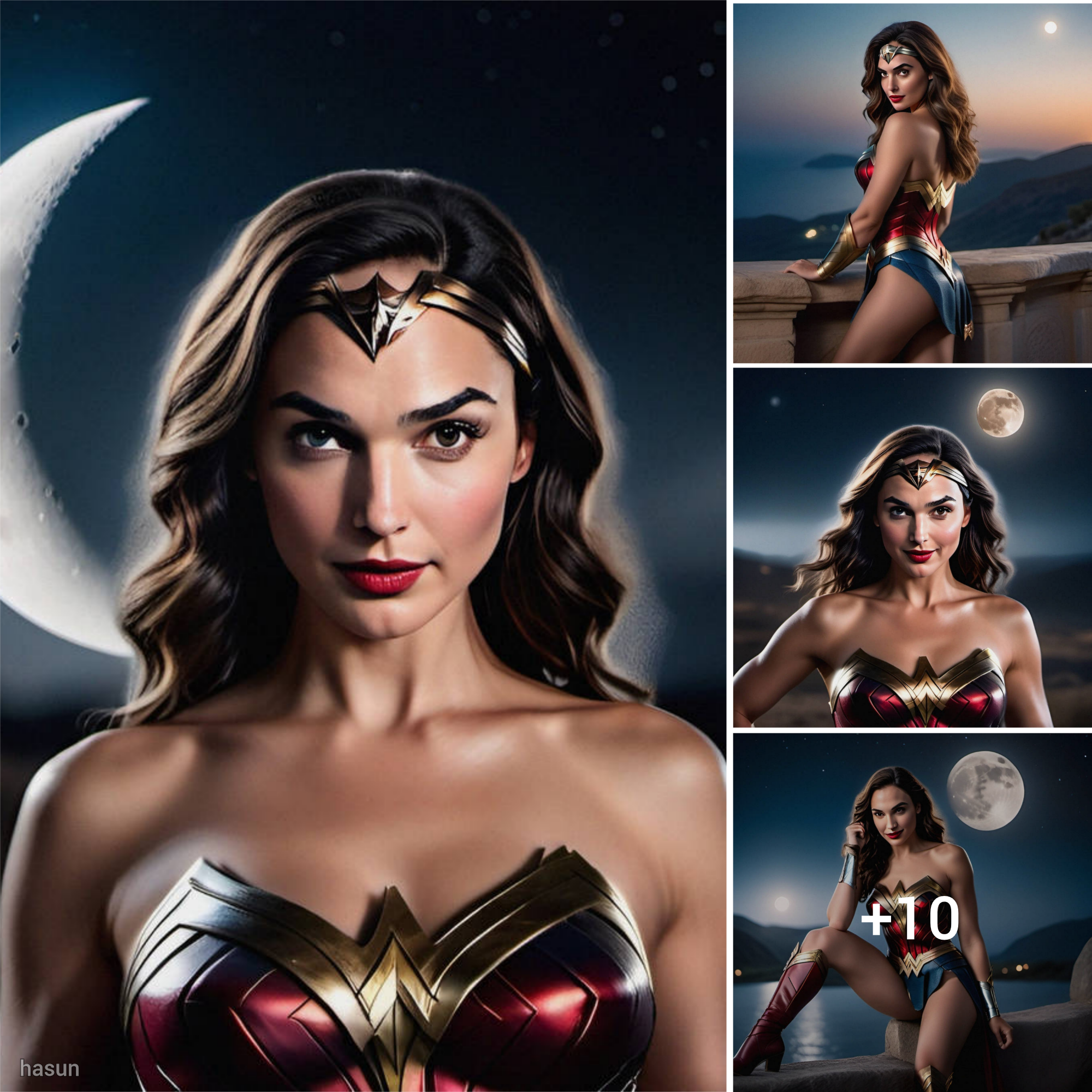 Gal Gadot’s Celestial Connection: Captivating Moments as She Aligns with Moonlight Brilliance