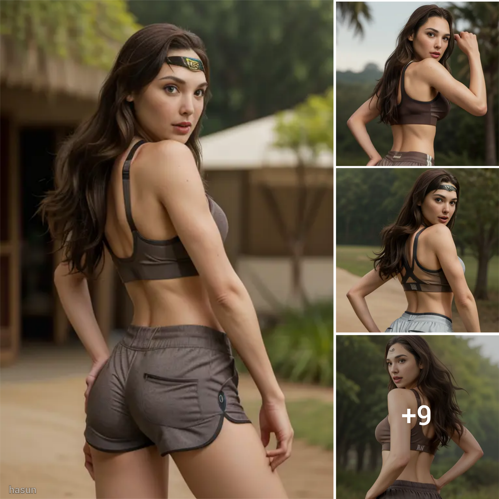 Gal Gadot Stuns with Long Brown Hair and Sports Bra: Embracing Natural Beauty and Strength