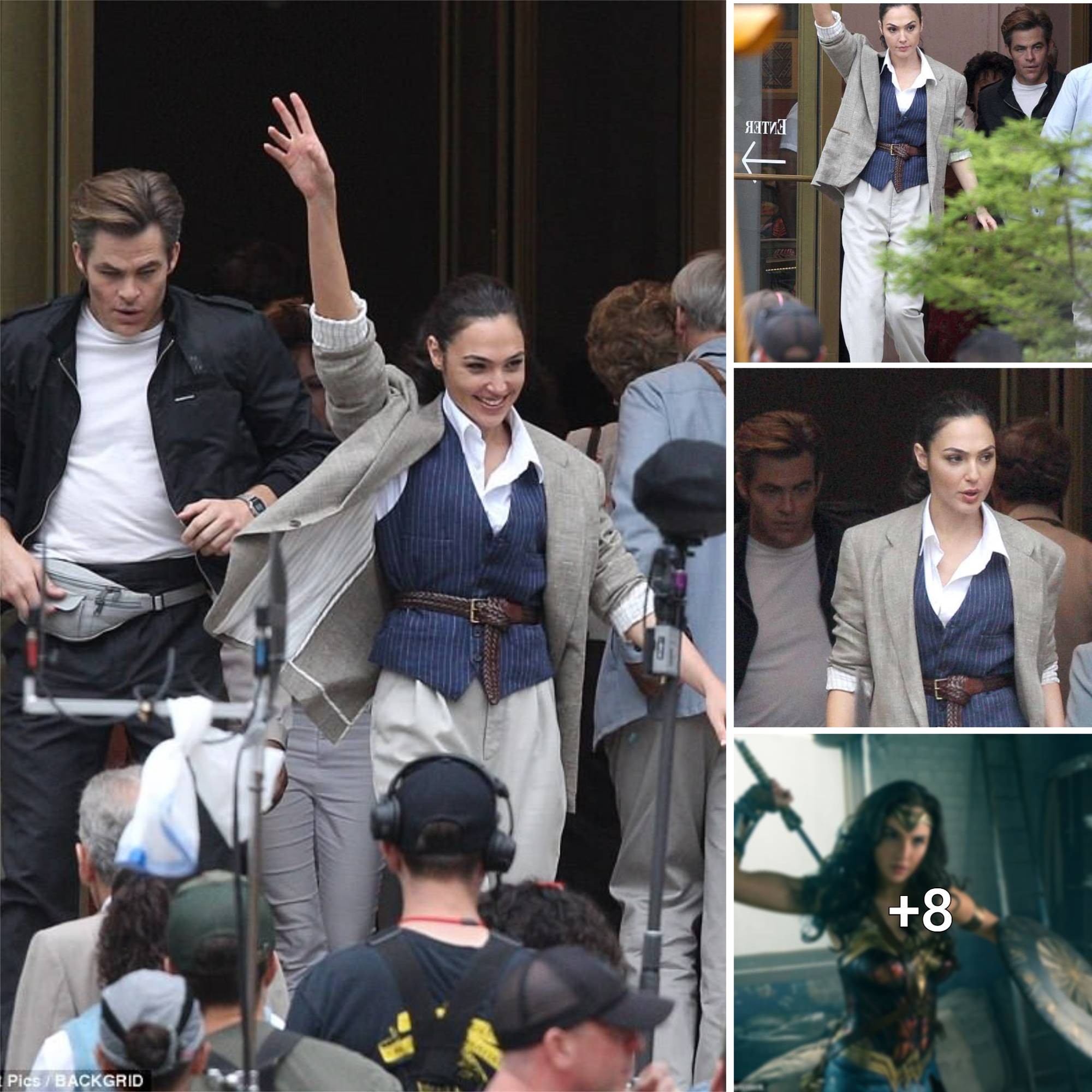 Gal Gadot opts for a taxi ride over her powers on set of Wonder Woman 1984 alongside Chris Pine