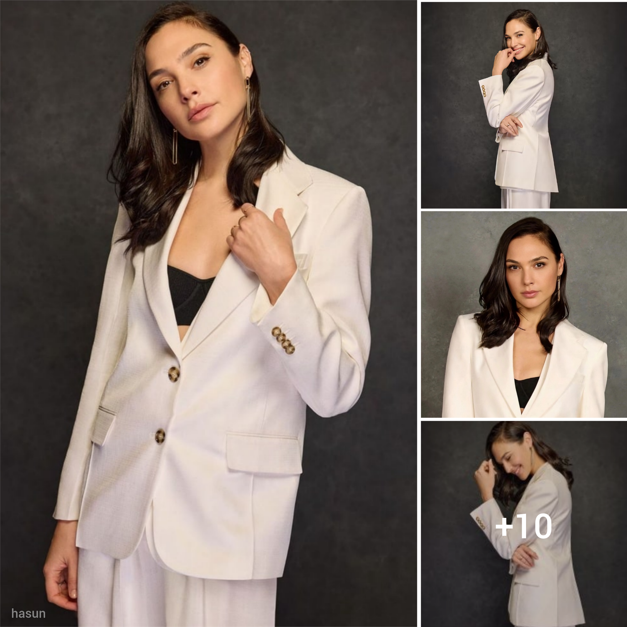 Glowing Gal Gadot Shows off Stylish Men’s Watch with a White Suit