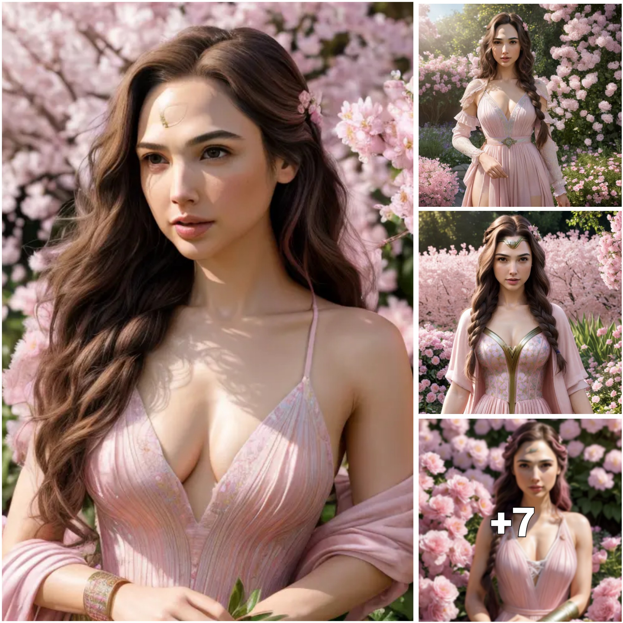 Gal Gadot Radiates Grace in the Serene Ambiance of a Cherry Blossom Garden A Perfect Romantic Escape ‎