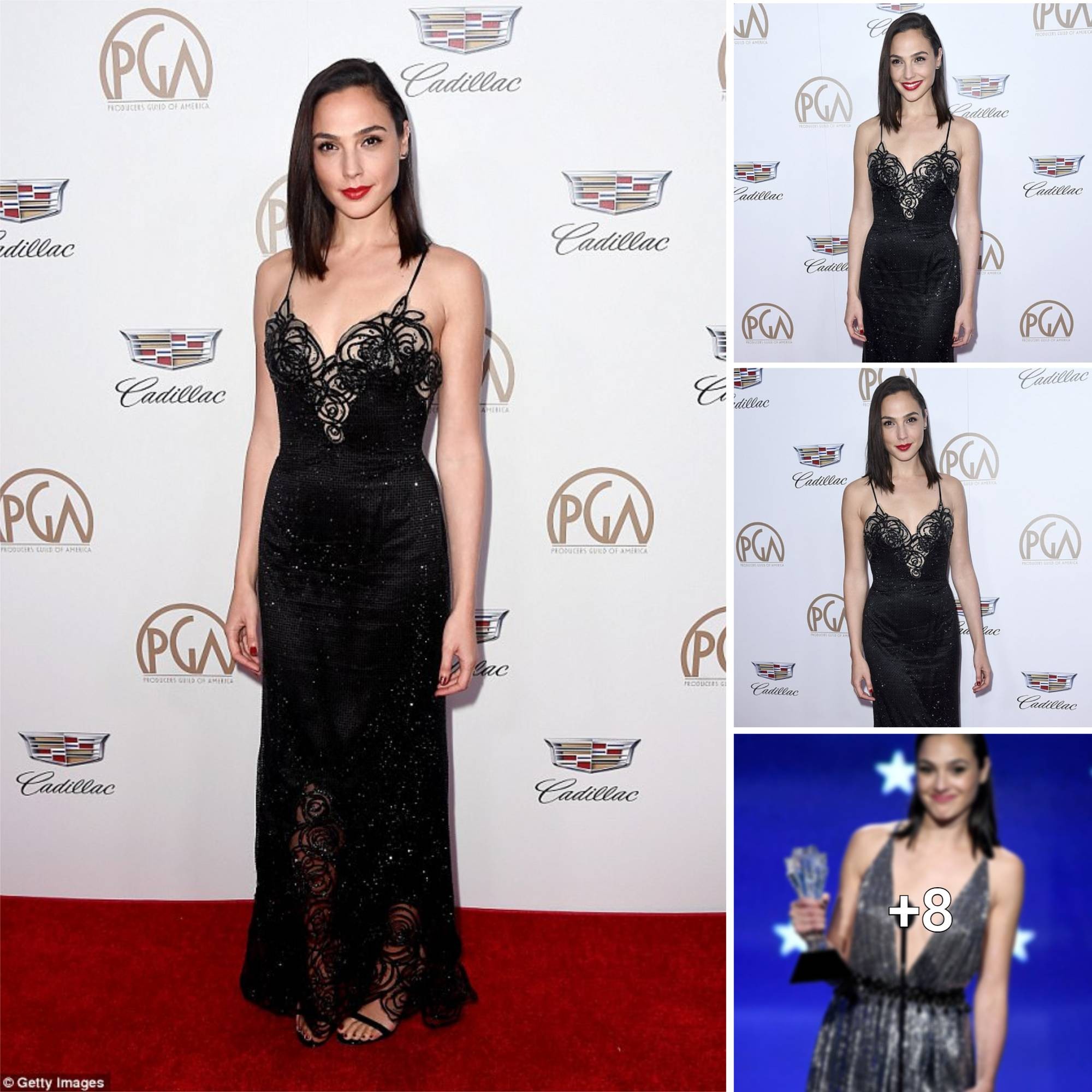 Gal Gadot dazzles in elegant black attire at the Producers Guild Awards