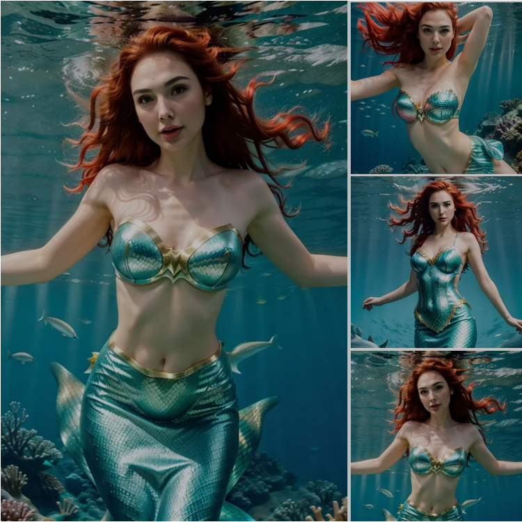 Gal Gadot Transforms into a Mermaid Exploring the Depths of the Ocean