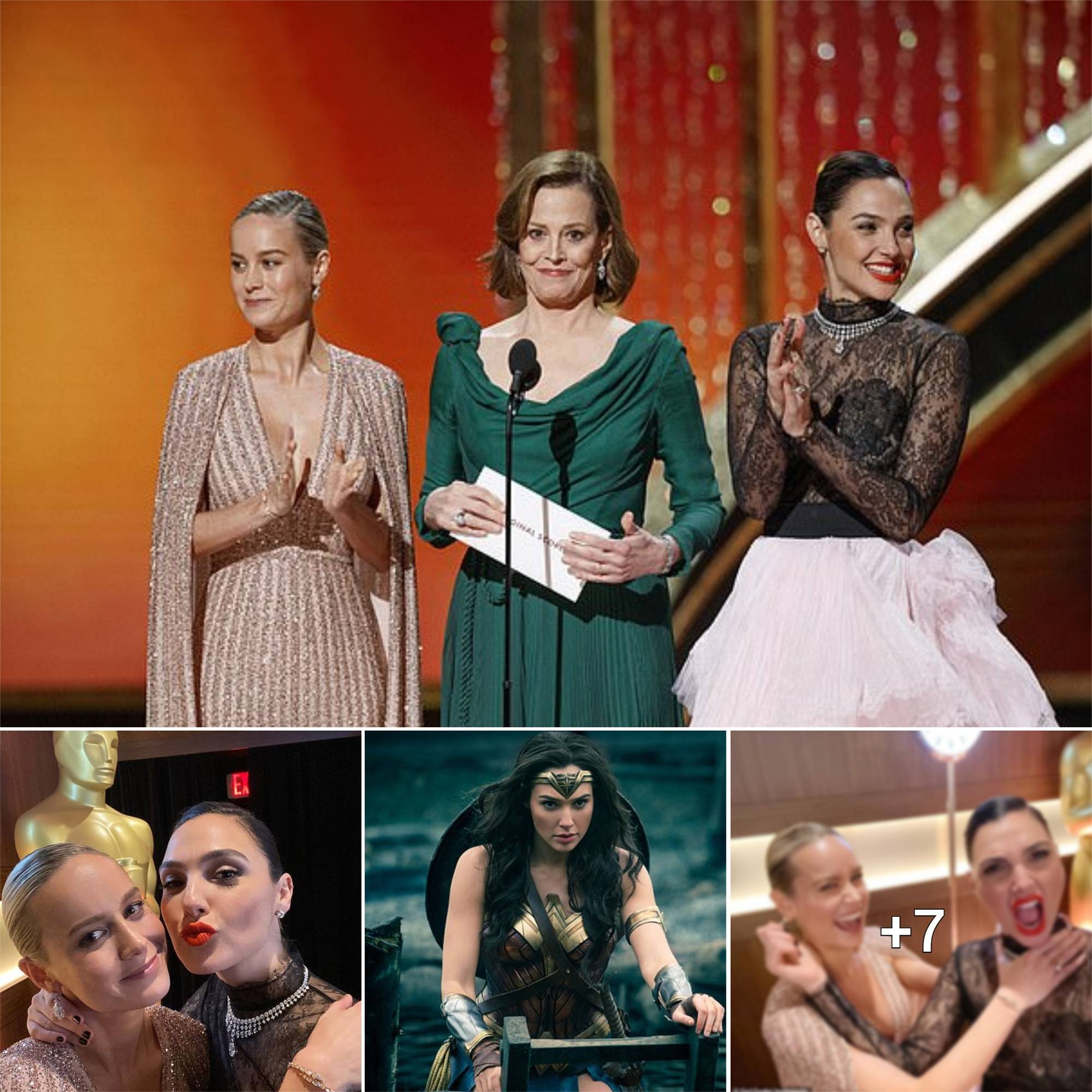 Brie Larson and Gal Gadot’s Epic Marvel-DC Mashup at the Oscars Captured in Vintage Selfies