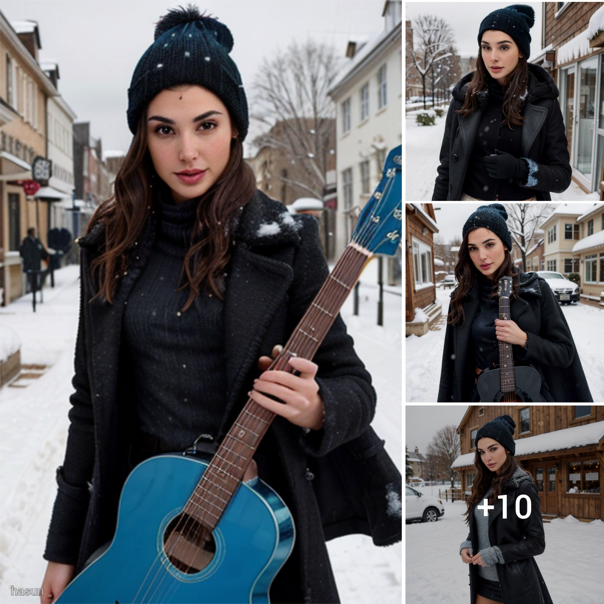 Gal Gadot’s Winter Serenade: A Captivating Snapshot of Elegance and Musical Charm Amidst Snowfall Bliss! ❄️??